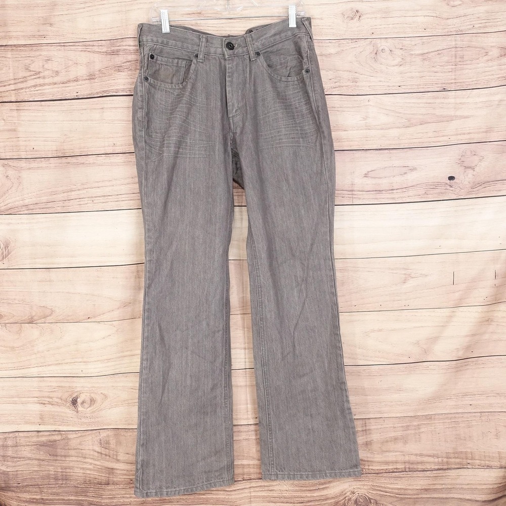 Express Jeans Mens 32x32 Gray Medium Wash Regular Fit Straight Denim Pants